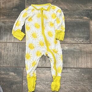 Little Sleepies Yellow Sun Print Footie One-Piece